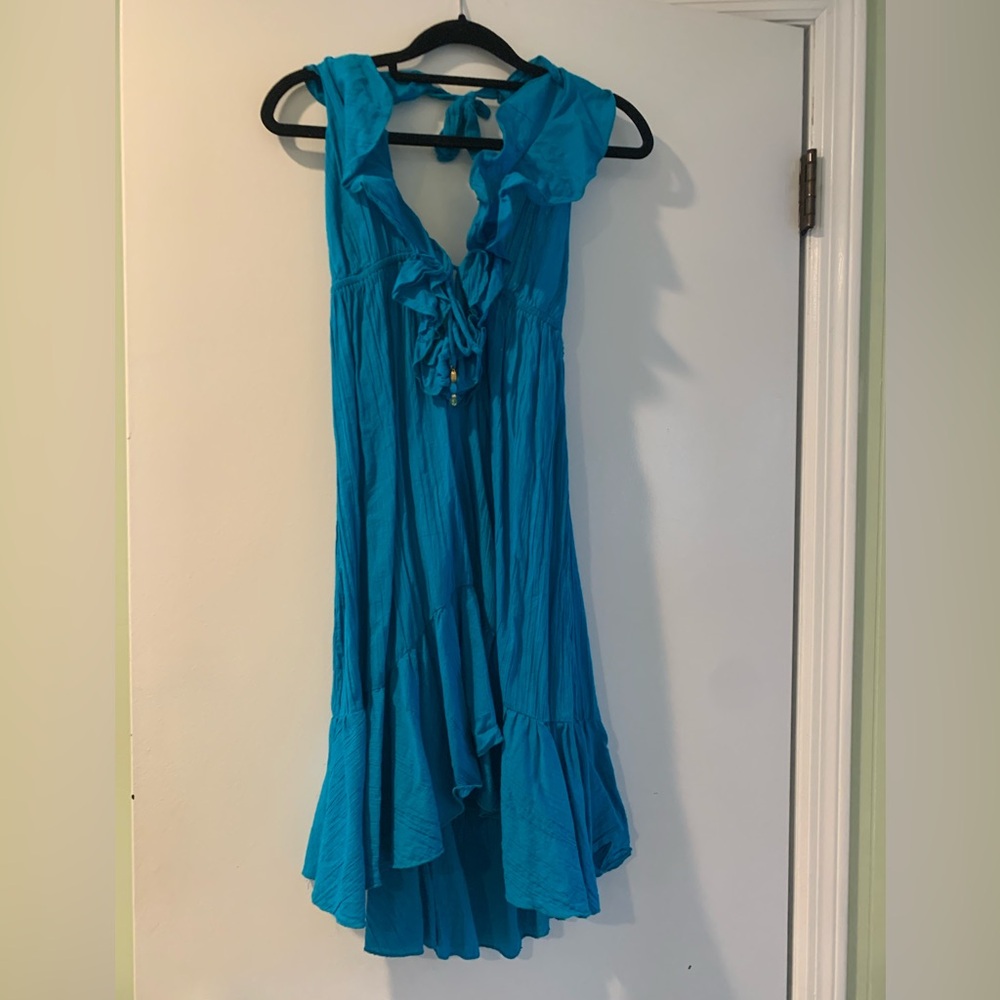 Ralph Lauren Halter Sundress in Vibrant Blue.